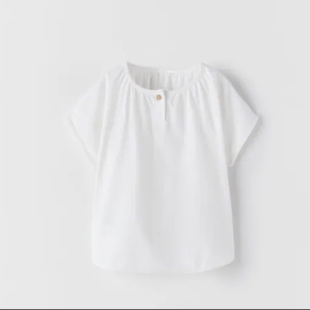 NWT Zara white garnment dye shirt Size 18-24m